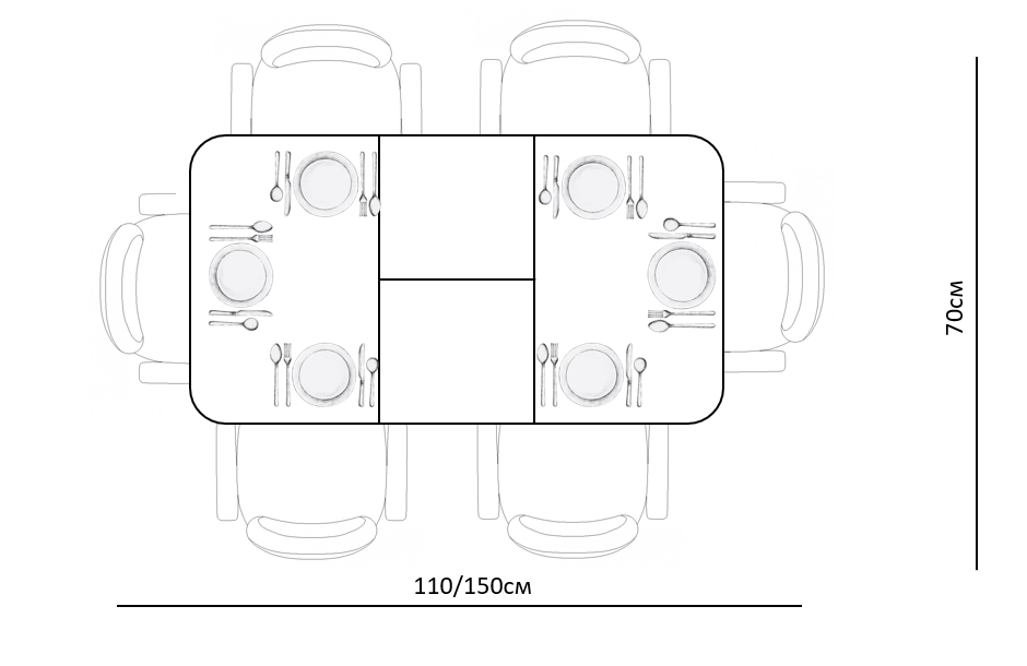 Обеденные столы - изображение №5 "Стол обеденный Мане прямоугольный венге(зол) / столешница белый сатин"  на www.Angstrem-mebel.ru