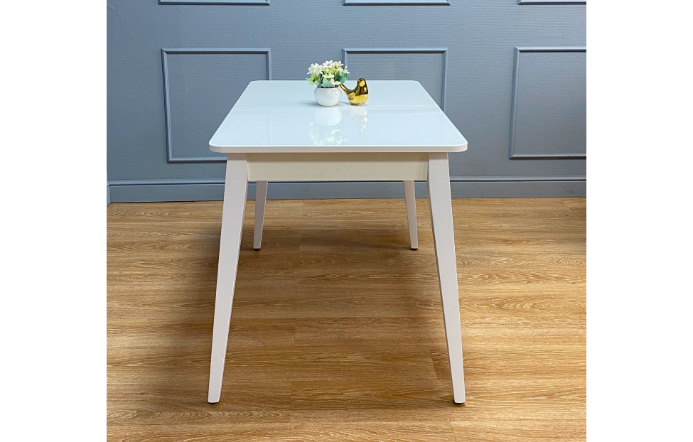 Обеденные столы - изображение №7 "Стол обеденный Орпен прямоугольный опоры белые / столешница белый глянец"  на www.Angstrem-mebel.ru