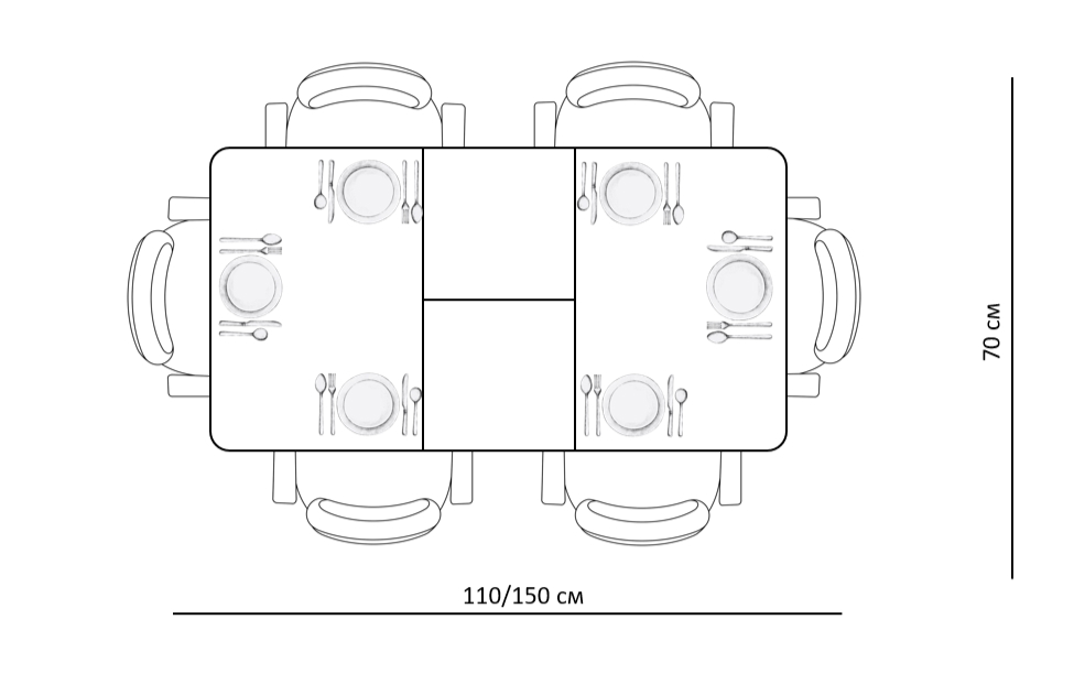 Обеденные столы - изображение №5 "Стол обеденный Орпен прямоугольный опоры белые / столешница белый глянец"  на www.Angstrem-mebel.ru
