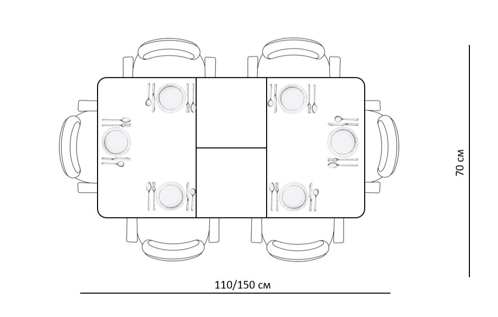 Обеденные столы - изображение №3 "Стол обеденный Орпен прямоугольный опоры белые / столешница стекло белый сатин"  на www.Angstrem-mebel.ru