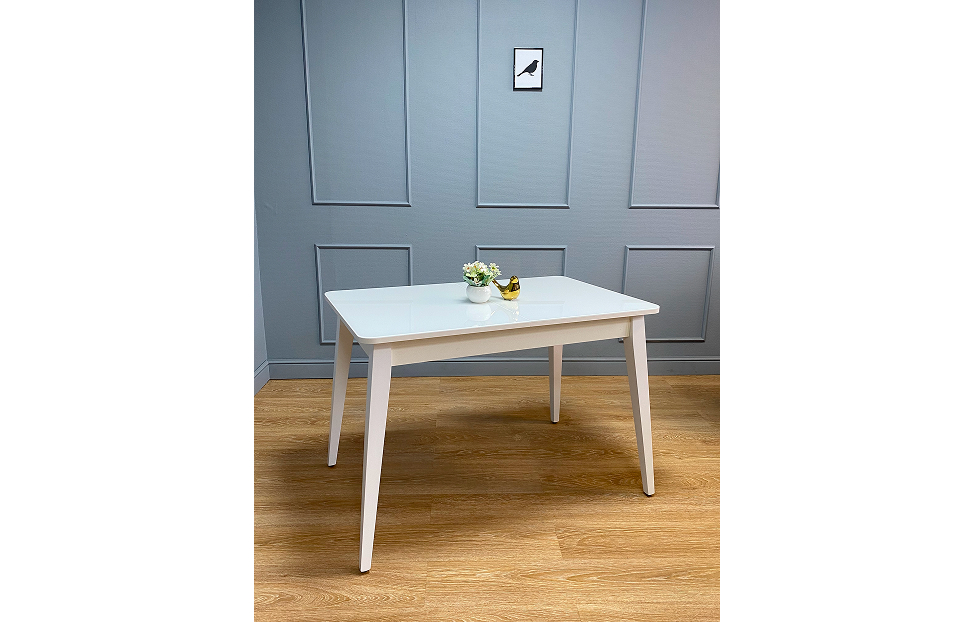 Обеденные столы - изображение №9 "Стол обеденный Орпен прямоугольный опоры белые / столешница белый глянец"  на www.Angstrem-mebel.ru
