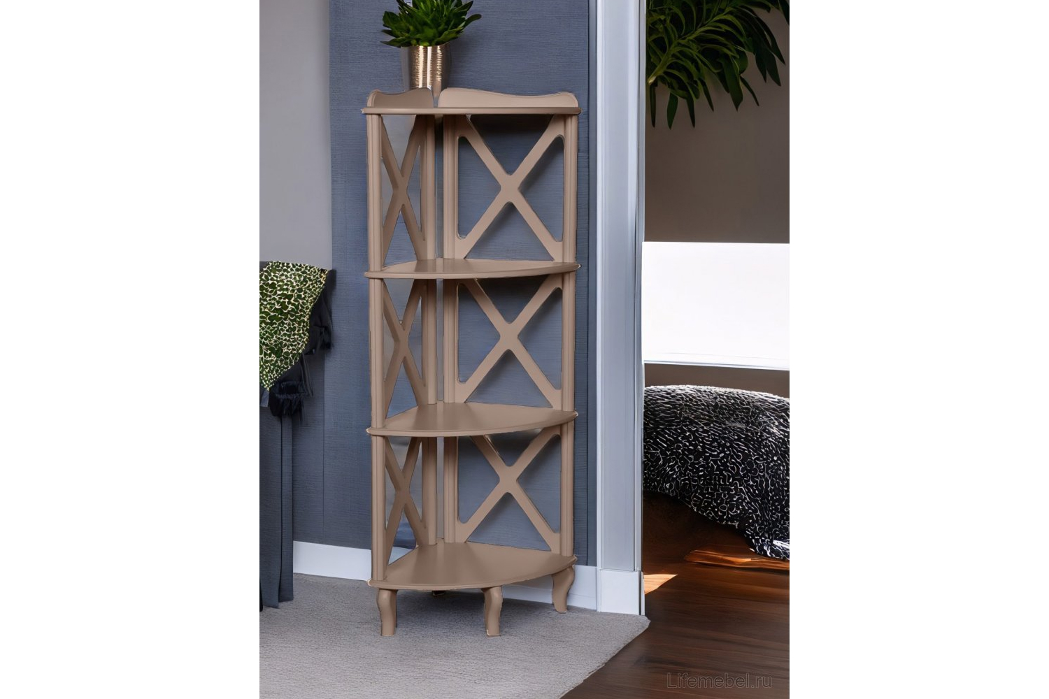 Стеллажи - изображение №3 "Этажерка-стеллаж угловая Джульетта-3 (мокко) "  на www.Angstrem-mebel.ru