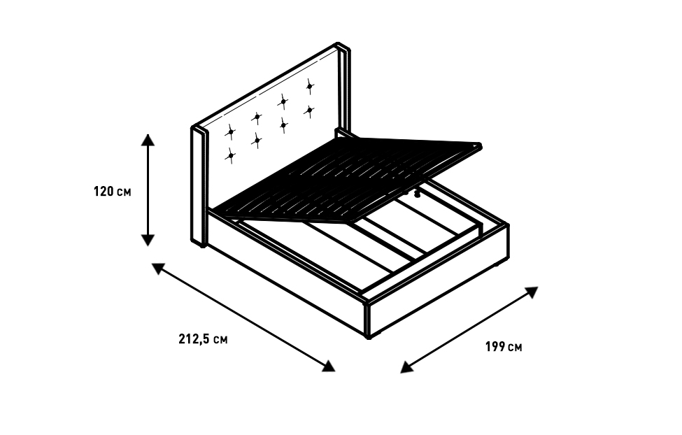 Двуспальные кровати - изображение №5 "Кровать Орландо с подъёмным механизмом"  на www.Angstrem-mebel.ru